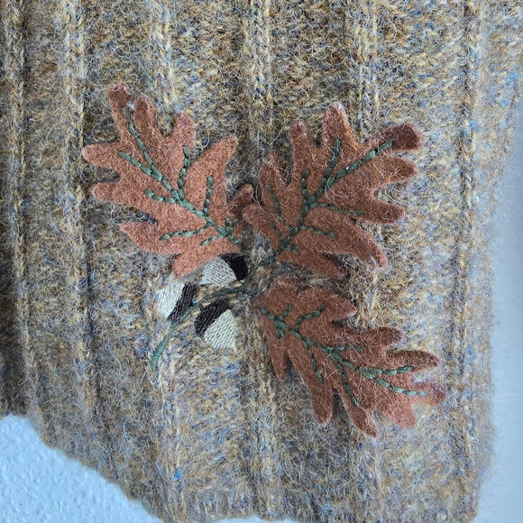 Vintage Crossing Pointe 100% Wool Brown Sweater Button up Winter Sweater - Picture 3 of 7